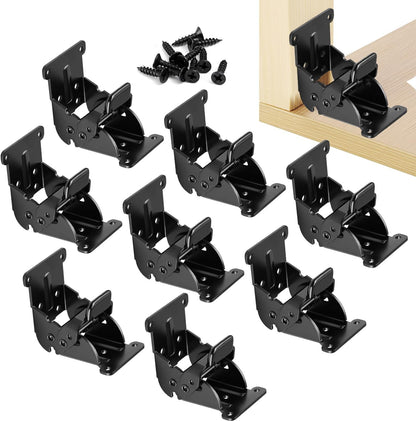 YDAJIURI Folding Brackets 8 Pack, Heavy-Duty Self-Locking Hinges with Screws, Fo