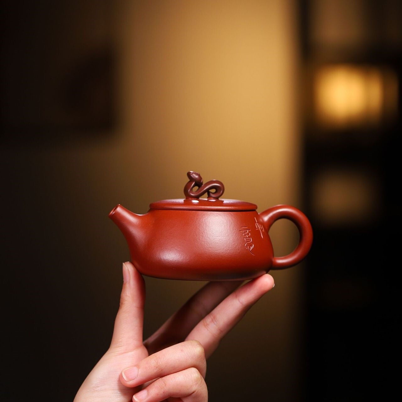 Dahongpao Clay Tea Pot Handmade Carved Yixing Zisha Master Pot 9 Infuser Holes
