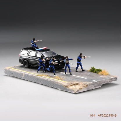 NEW 1:64 Scale Explosion-proof Special Police Five Man Team Model Resin Figures
