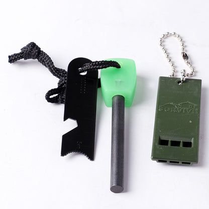 Fire Starter - Includes Flint with Ruler, Bottle Opener, and Whistle w/ Lanyard