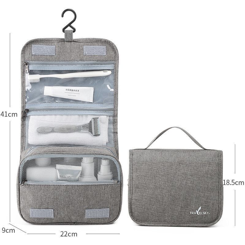 Cosmetics Storage Bag Travel Waterproof Folded Large Hanging Makeup Bags Nylon