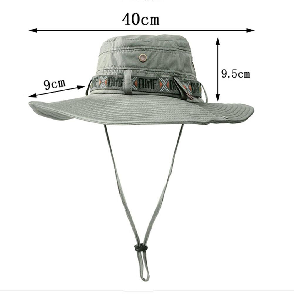 Bucket Hat Cap Cotton Fishing Boonie Brim visor Men Sun Safari Summer Camping