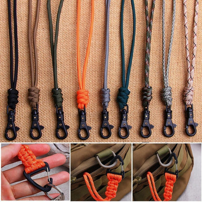 46CM 1 PC Paracord Keychain Lanyard Metal Triangle Buckle Outdoor Cord Carabiner