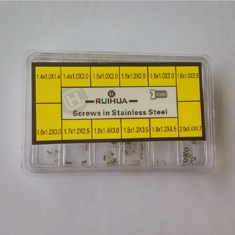 No. 4023-A One Head 12 Different Sizes Stainless Steel Watch Back Case Screw D