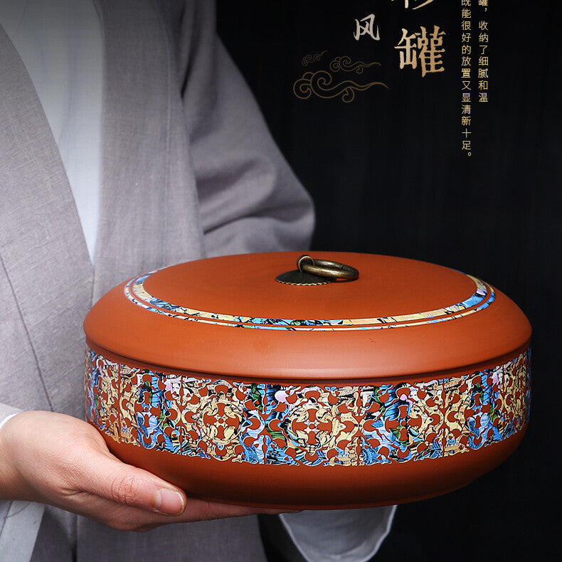 Purple Clay Tea Pot Ceramic Seal Storage Tea Pot Tea Box Tea Storage Box