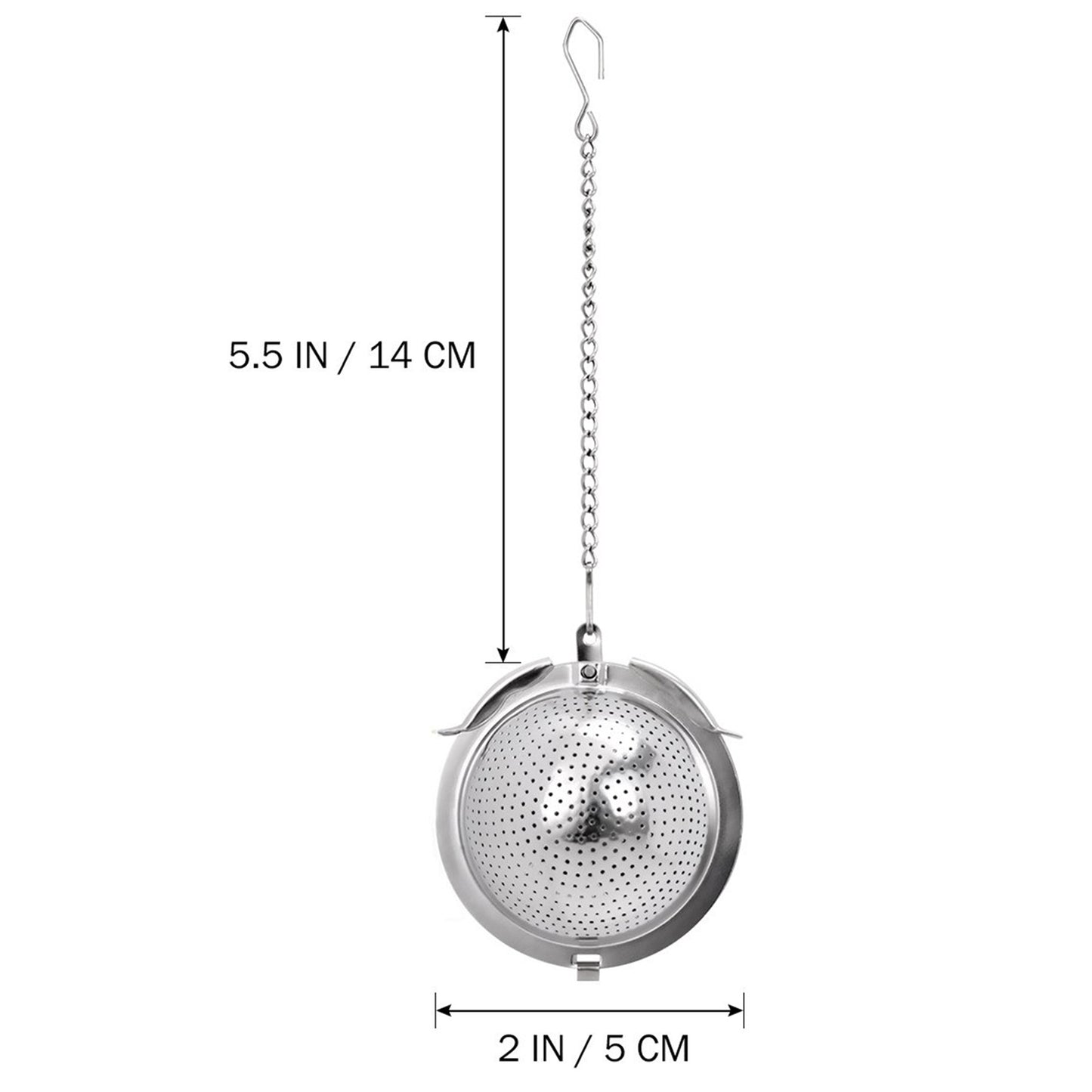 2pcs Stainless Steel Loose Mesh Ball Tea Leaf Strainer Infuser Herb Spice Filter