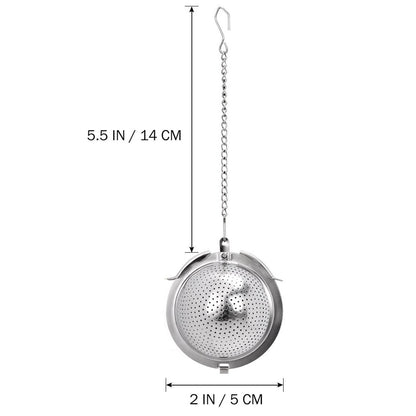 2pcs Stainless Steel Loose Mesh Ball Tea Leaf Strainer Infuser Herb Spice Filter