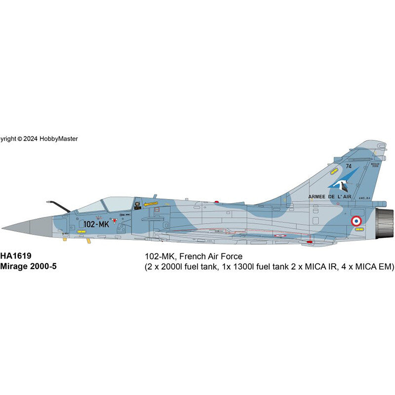 1/72 Phantom 2000 Fighter Model Mirage 2000-5 102-MK French Air Force