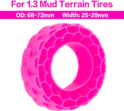Super Soft Silicone Rubber Inserts for 68-72Mm 1.3" Tires (Rose Red)