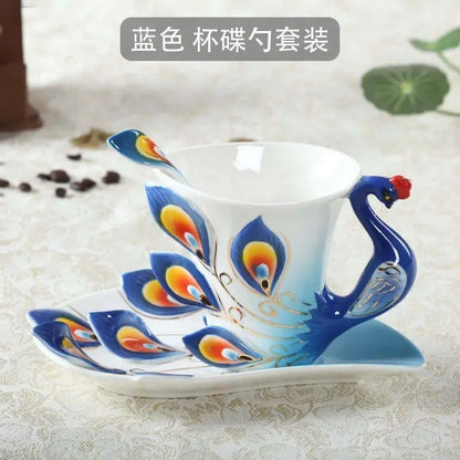 Creativity Hand Crafted Porcelain Shape Coffee Tea Cup Saucer Spoon Sets