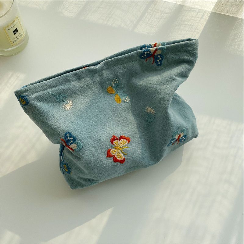 1PC Butterfly Embroidered Cosmetic Bag Travel Cosmetic Pouch Make Up Storage Bag
