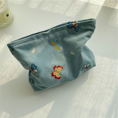 1PC Butterfly Embroidered Cosmetic Bag Travel Cosmetic Pouch Make Up Storage Bag