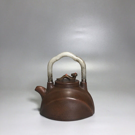 vintage chinese yixing purple clay teapot zisha ceremony carving Collectible art