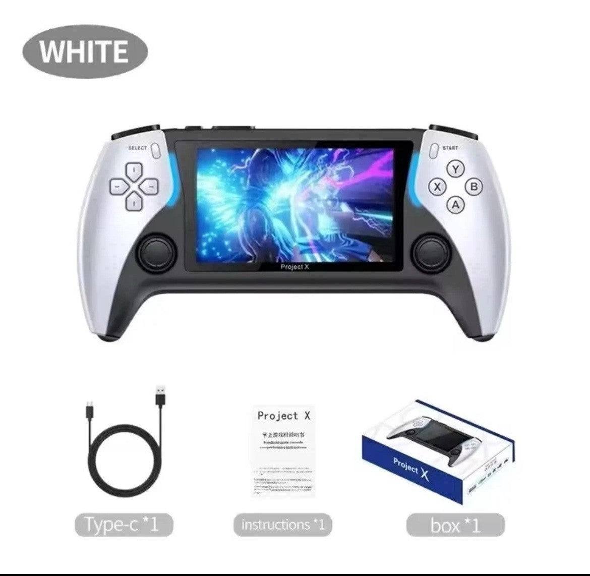 Retro Project X 4.3 Inch HD IPS Screen Handheld Video Game Console FC GBC MD