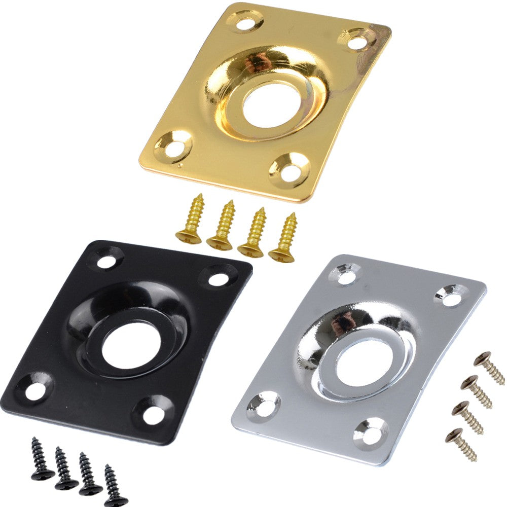 Metal Output Jack Plate With Screws For Les Paul For Tele Style Bass Guitar