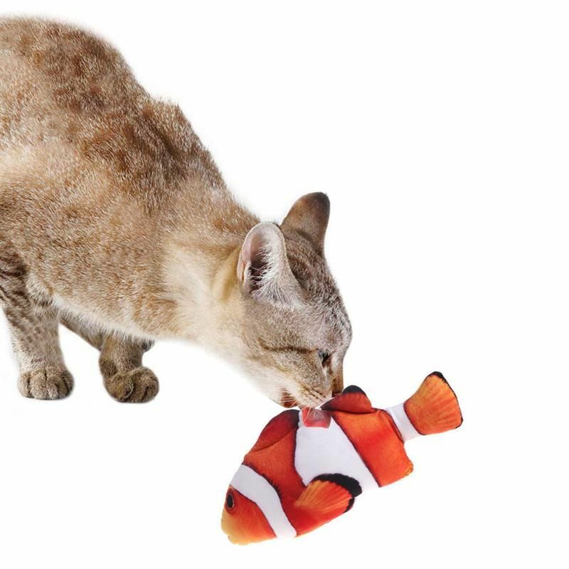 Cat Toy Pet Soft Plush 3D Fish Shape Interactive Gift Catnip Stuffed Pillow Doll