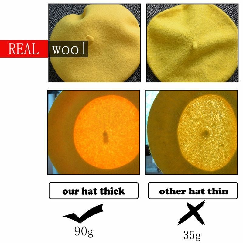 Berets Hat 100% Pure Wool French Artist Women Painter Vintage Warm Walking Cap