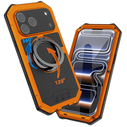 For 17 Pro Max Armor Design Magnetic Anti-Fall Metal Mobile Phone Case Bracket