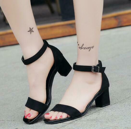 New Womens Ankle Strap Chunky Pumps High Heel Sandals Party Dress Open Toe Shoes