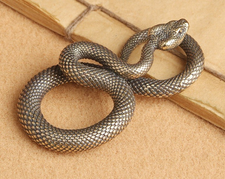 Brass Snake Animal Statue Small Sculpture Tabletop Figurine Home Decor Gifts