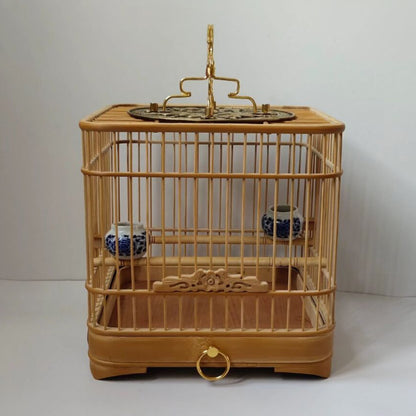 Exquisite Handmade Chinese Bamboo Wood Bird Cage Birdcage