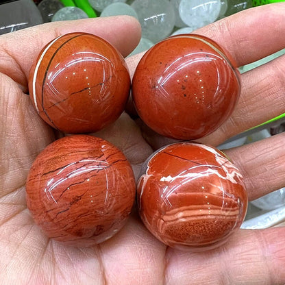 1pc Natural Red Jasper Ball Quartz Crystal Sphere Reiki Healing 30mm