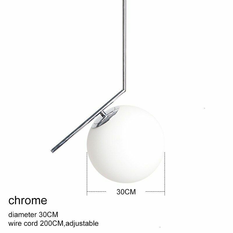 Pendant Lights Modern Glass Ball Home Dining Room Living Bedroom Hang Lamp Iron