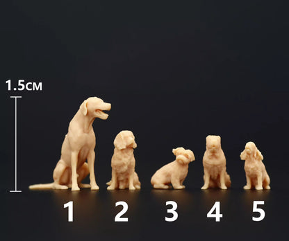 unpainted 1/64 /43 pet dogs figure unpaint fit Diorama scene prop