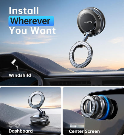 【Newest Vacuum Magnetic Phone Holder for Car Phone Holder Mount【Movable Vacuum S
