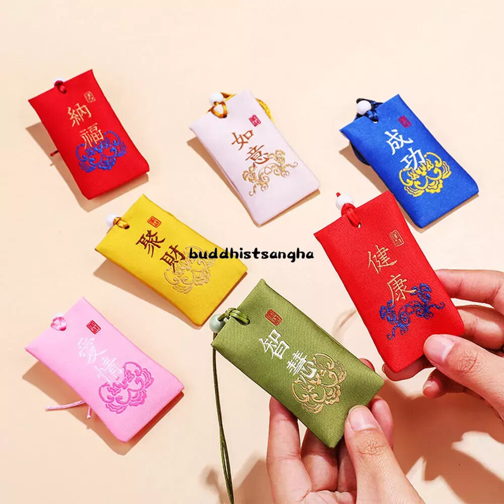 Buddhist Spiritual Salt Pouch piritual Amulet Blessing Sachets Car Pendant Bags