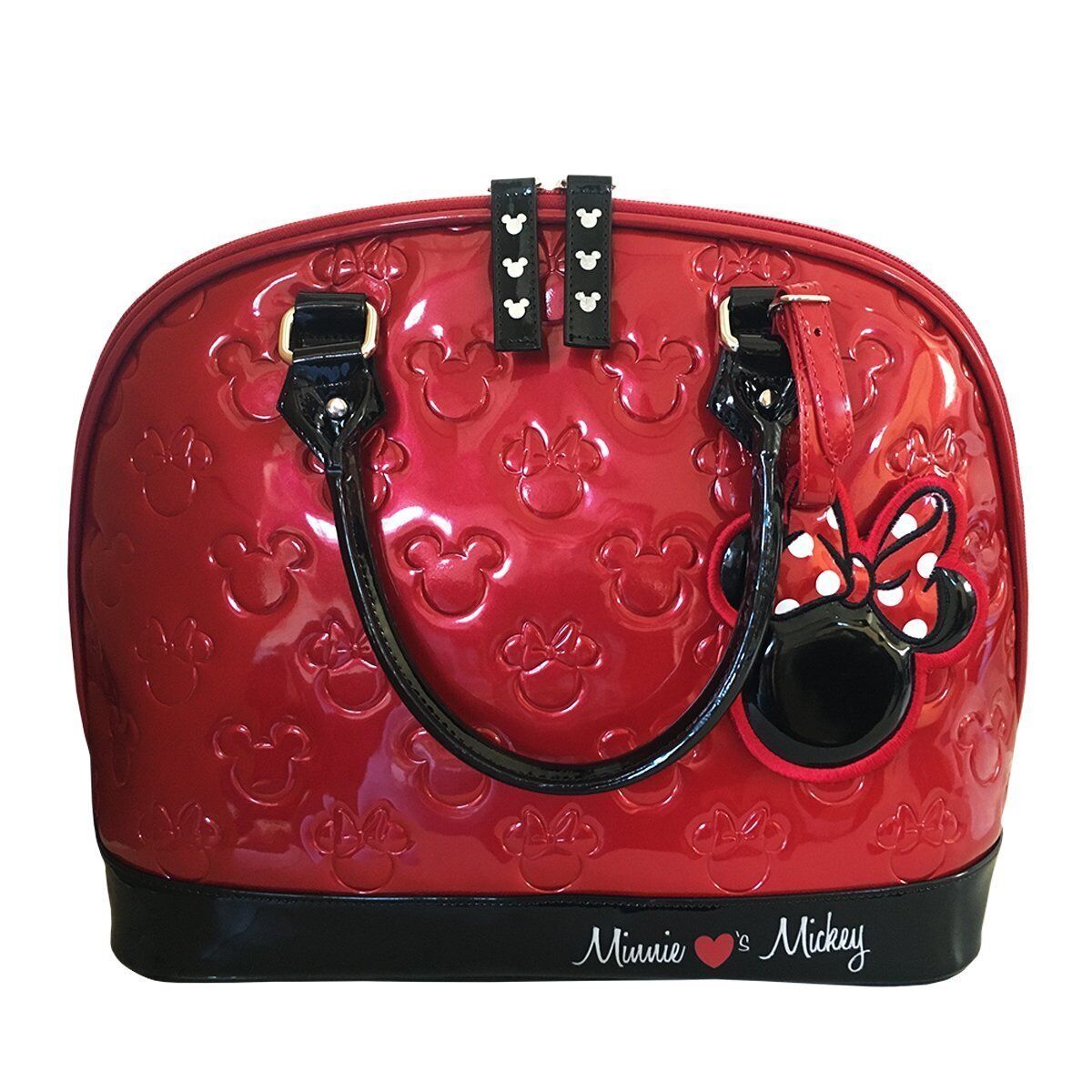 Loungefly Mickey and Minnie Purse Disney Embossed Bag Standard Standard, Red