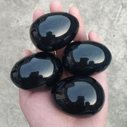 Natural Black Obsidian Crystal Egg Ball Magic Sphere Healing Kegel Exercis Stone