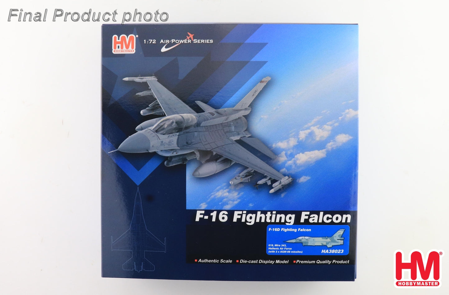 1:72 HM F-16D Fighting Falcon 618, Hellenic Air Force Fighter Diecast Model