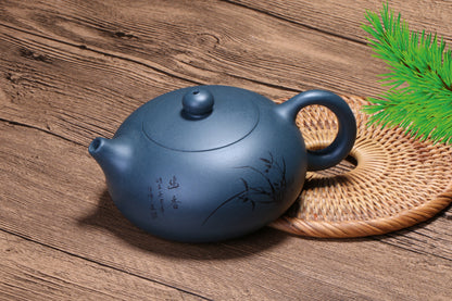 Authentic Yixing Zisha Tea Pot Cup Handpainted 188 Infuser Hole Marked Xishi Pot