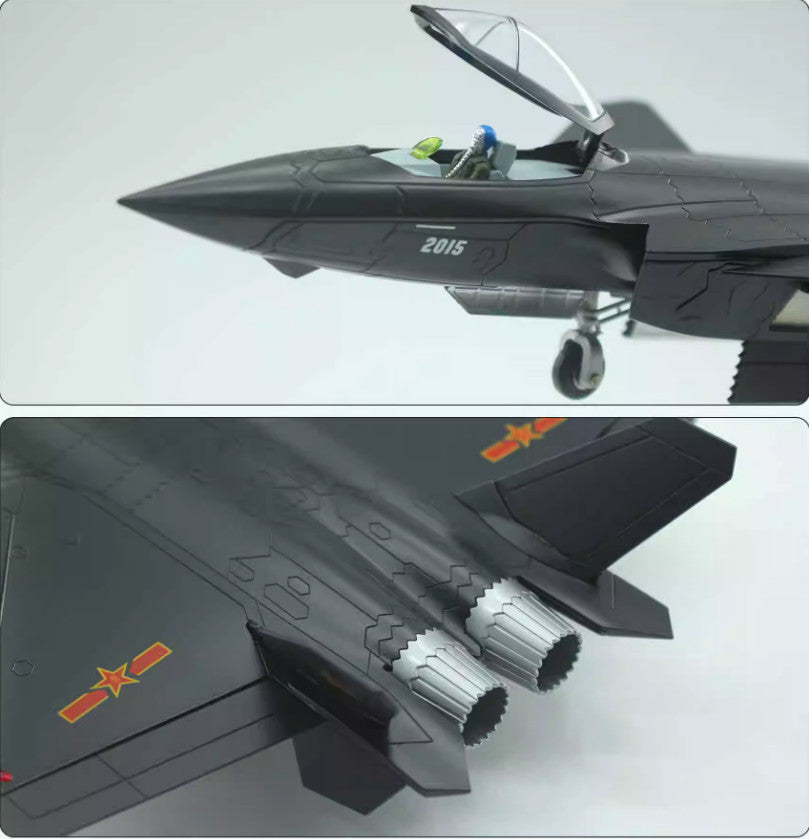 1:60 35CM China J-20 Stealth Fighter Jet Plane Diecast Military Aircraft Model
