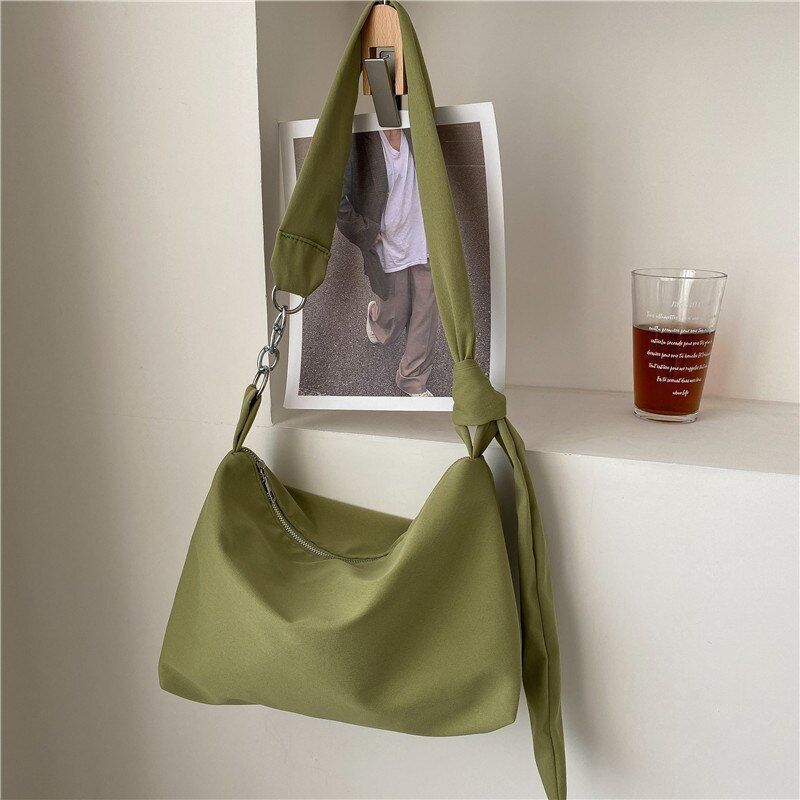 Black Crossbody Bag Handbag Shopper Chain Knotted Straps Messenger Shoulder Bags