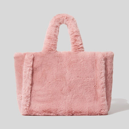 Faux Fur Tote Bag Women Handbags Fluffy Plush Lady Hand bags Winter Big Shopper
