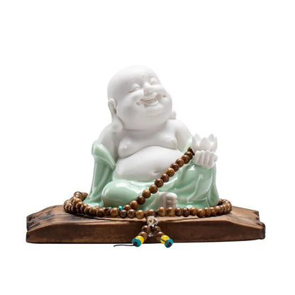 New Creativity Ceramic Maitreya Buddha Statue Home Decor Thread Incense Burner