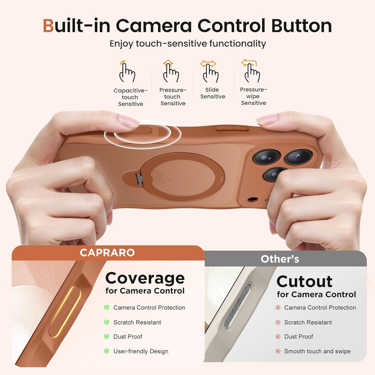 for Iphone 17 Pro Max Case with 360° Spin Magnetic Stand for Women, [Compatible