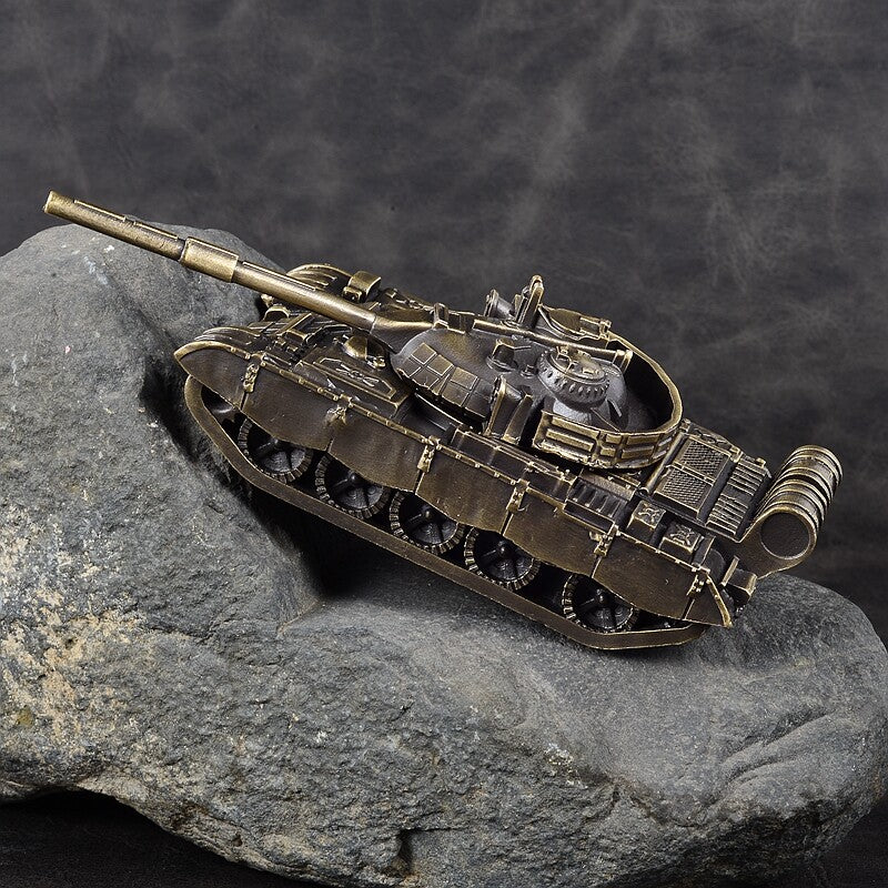 1:72 China PLA Type 59D MBT Main Battle Tank Model All-metal Bronze