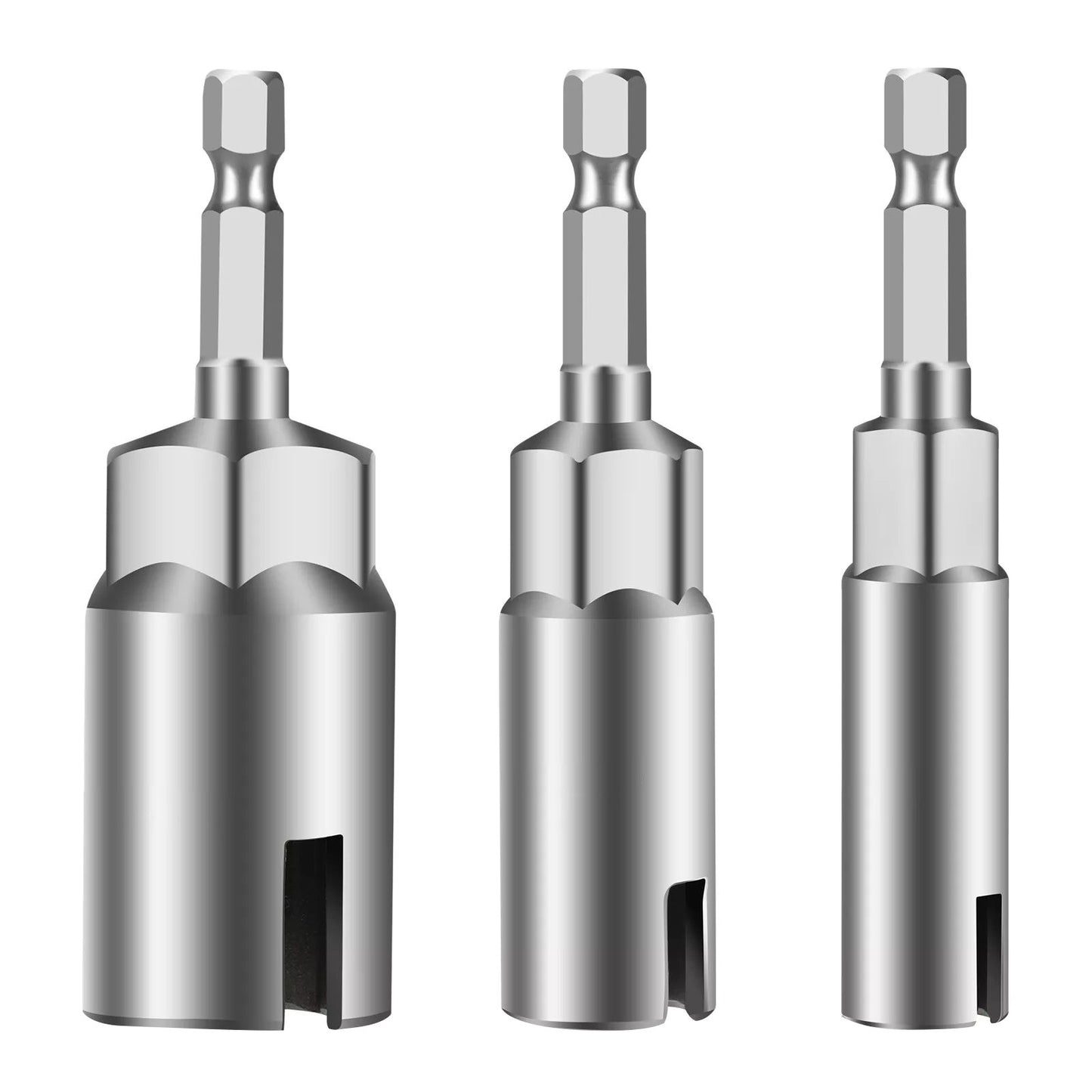 3 Sizes Power Wing Nut Driver Hook Drill Bits Socket Wrench Tool 1/4" Hex Shank