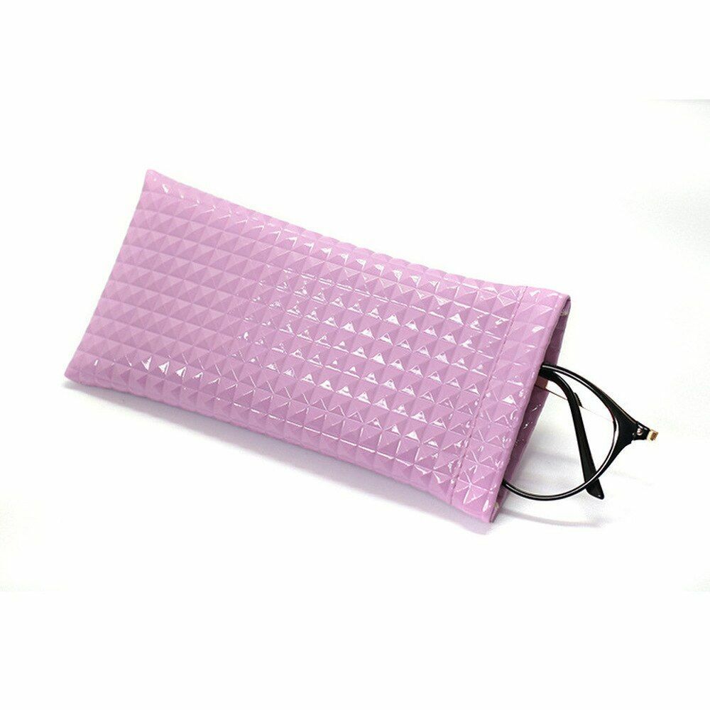 Sunglasses Bag Fake Leather Glass Case Pouch Portable Storege Nearsighted Gold