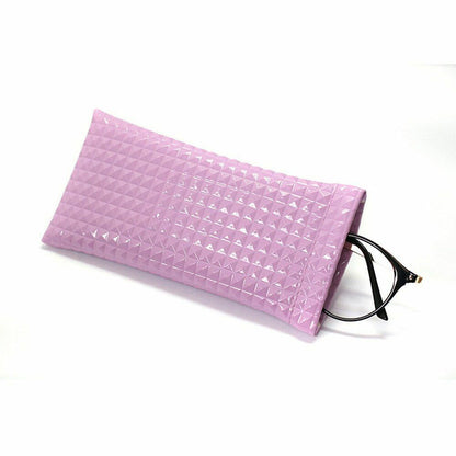 Sunglasses Bag Fake Leather Glass Case Pouch Portable Storege Nearsighted Gold