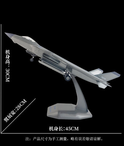 1:48 45CM J-20 Stealth Fighter Jet Aeroplane Diecast Military Aircraft Model
