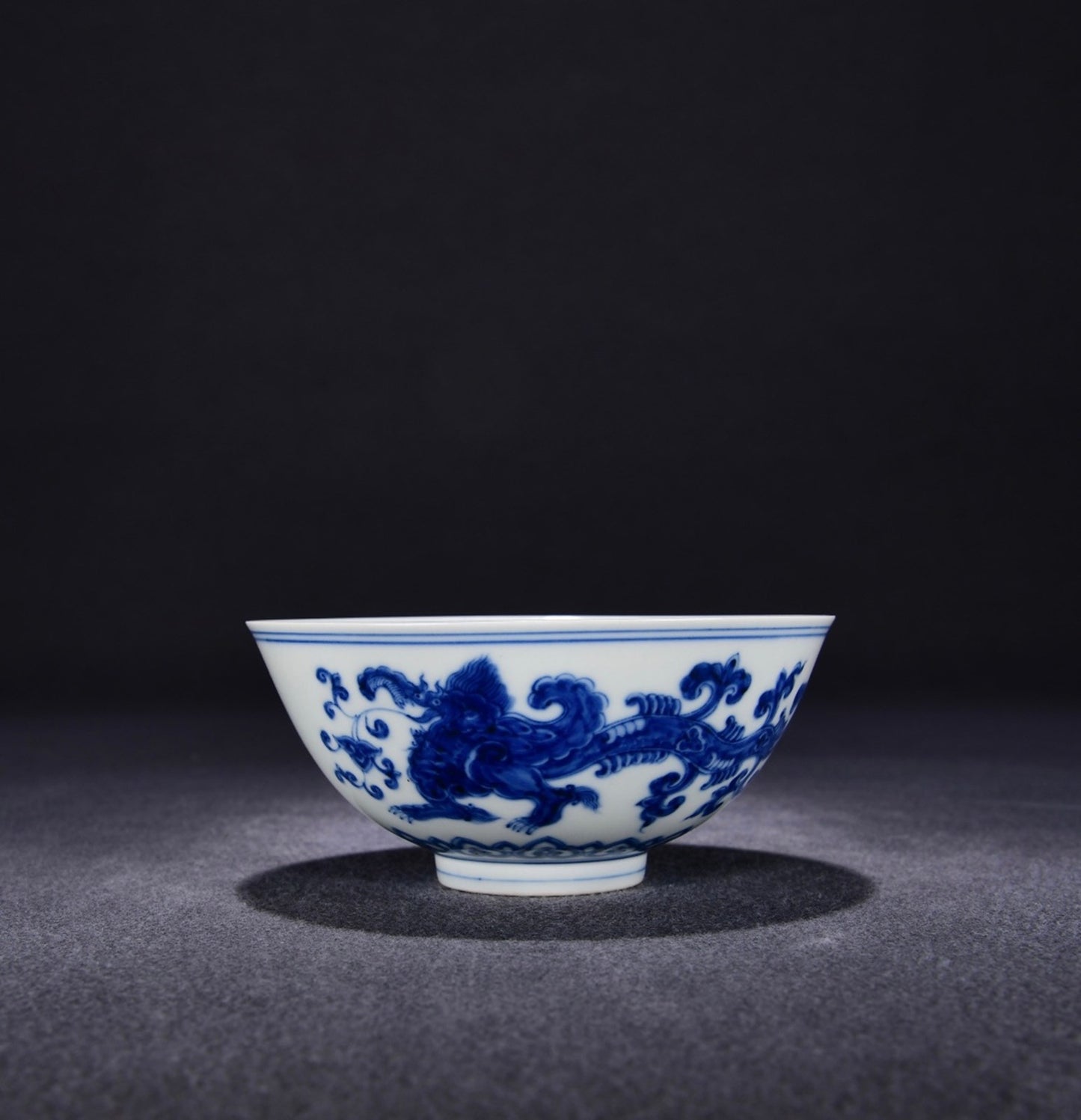 Chinese Blue&white Porcelain Hand Painted Exquisite Dragon Pattern Bowl 30146