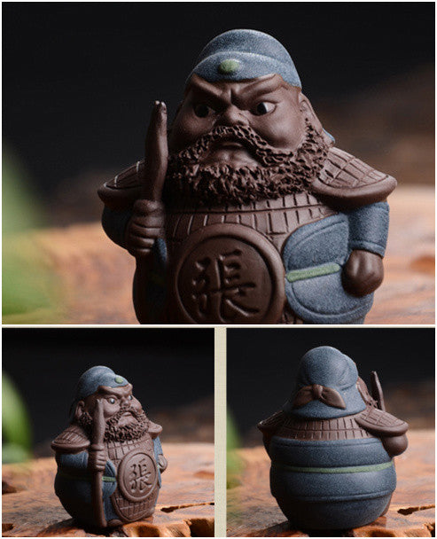 Chinese Handmade Tea Pet Statue Historical Figurine Monk Tea Play Yixing Zisha