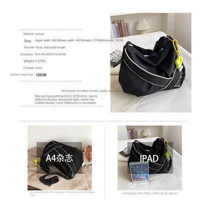 Shoulder Bag Versatile Small Fresh Canvas Crossbody Bags Large Purse Geometric