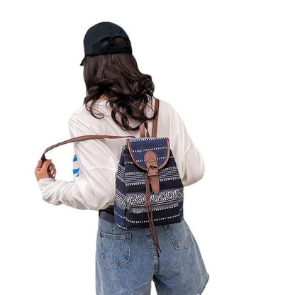 Vintage Canvas Backpack School Travel Rucksack Double Shoulder Bags 24*23*10 CM