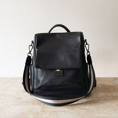 Anti-Theft Convertible Real Leather Backpack Travel Bag Purse Shoulder Bag