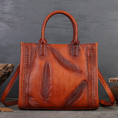 Retre Women's Handbags, Top Cow Leather Embossed Desinger Shoulder Bags